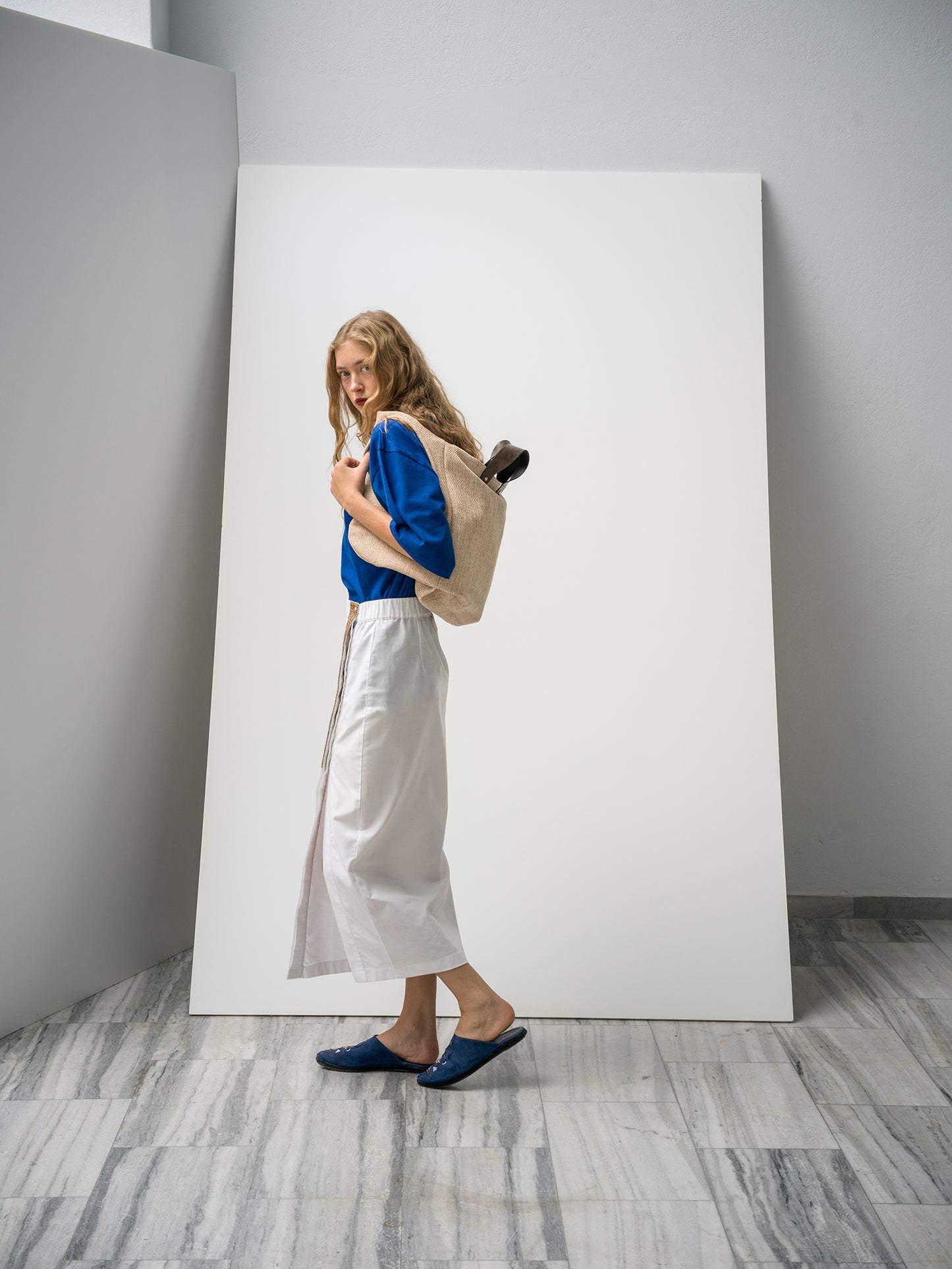 Raffia Skirt. white