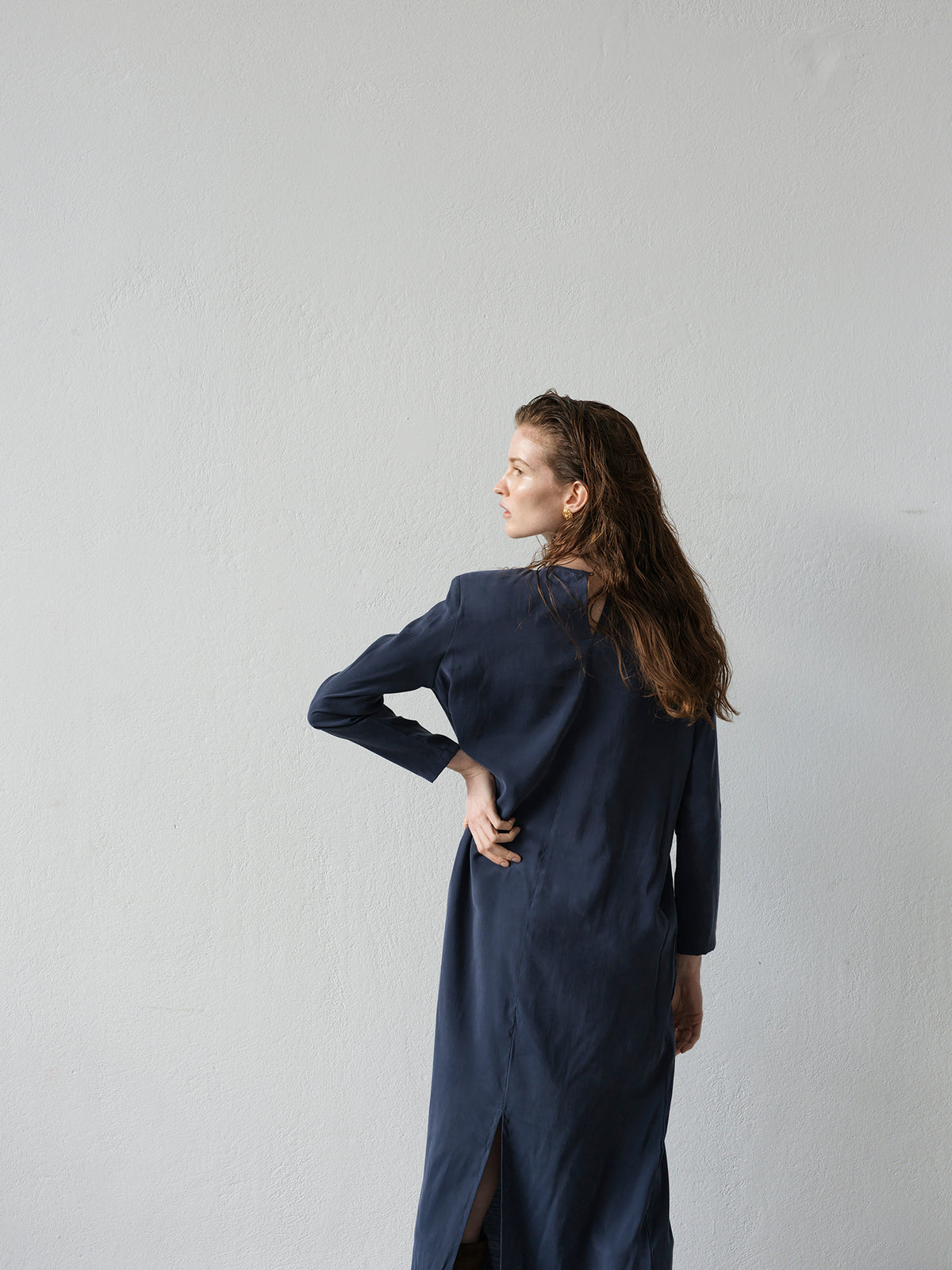 Powder Dress .Navy Blue