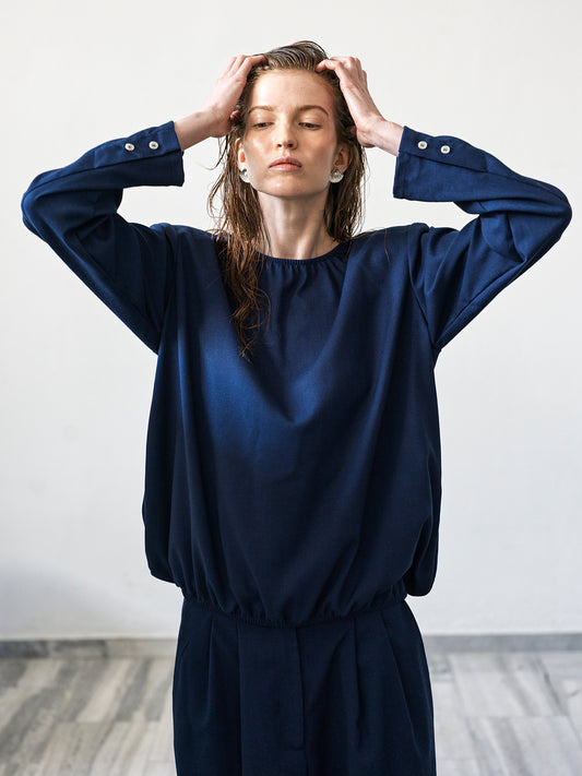 Pebble Blouse .Royal Azure