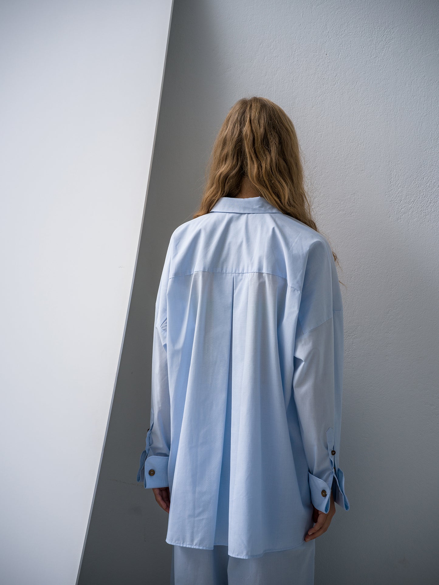 Cuff Shirt. baby blue