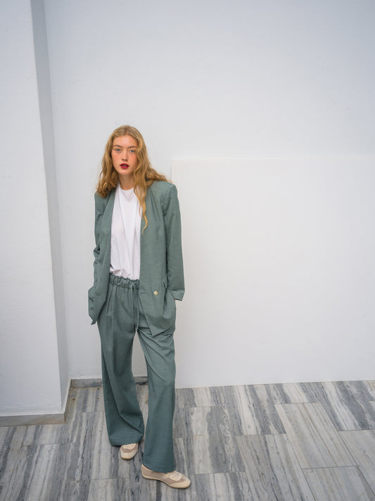 Pearl Blazer. sea-stone green