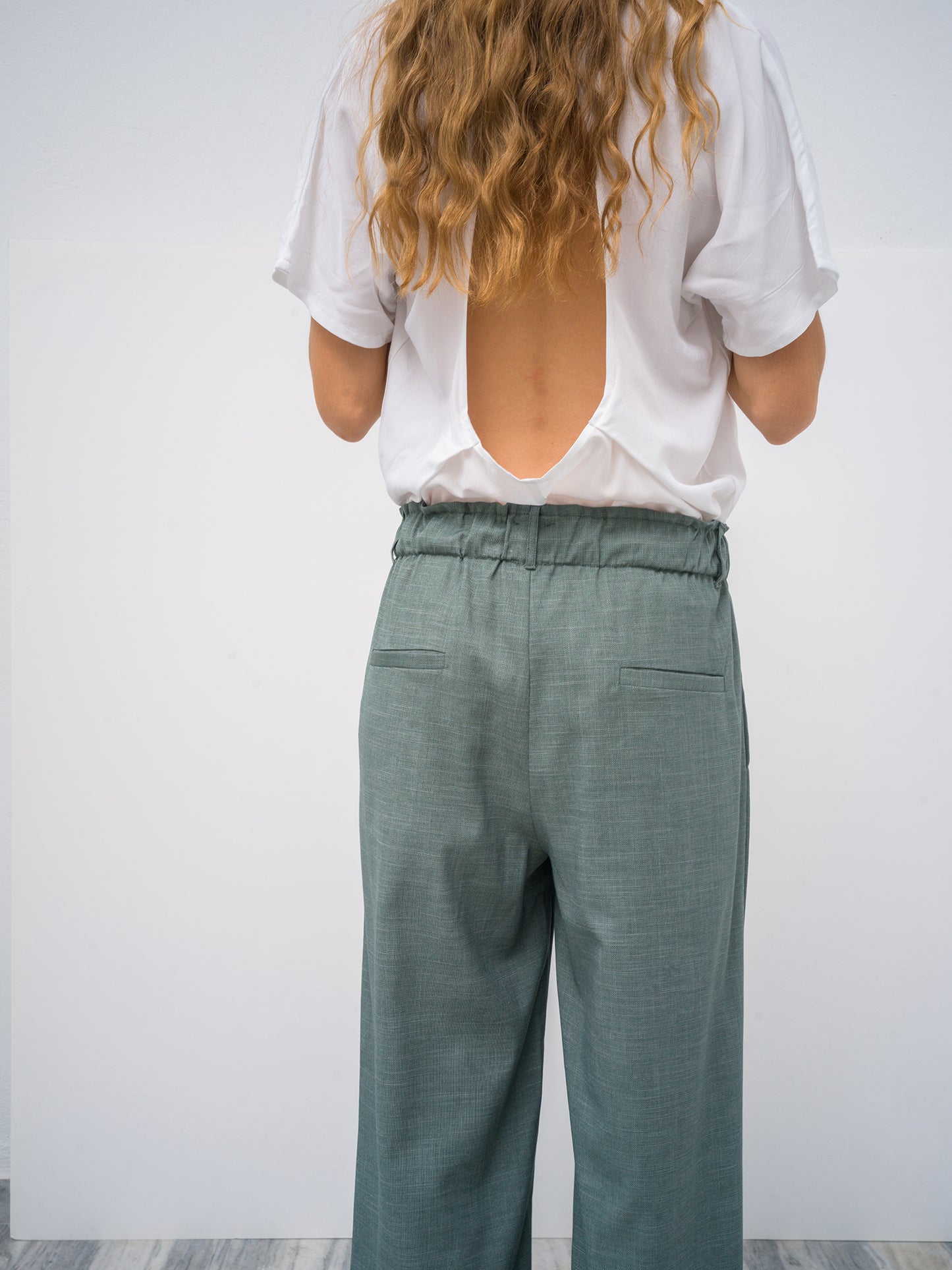 Cord Trousers. sea-stone green