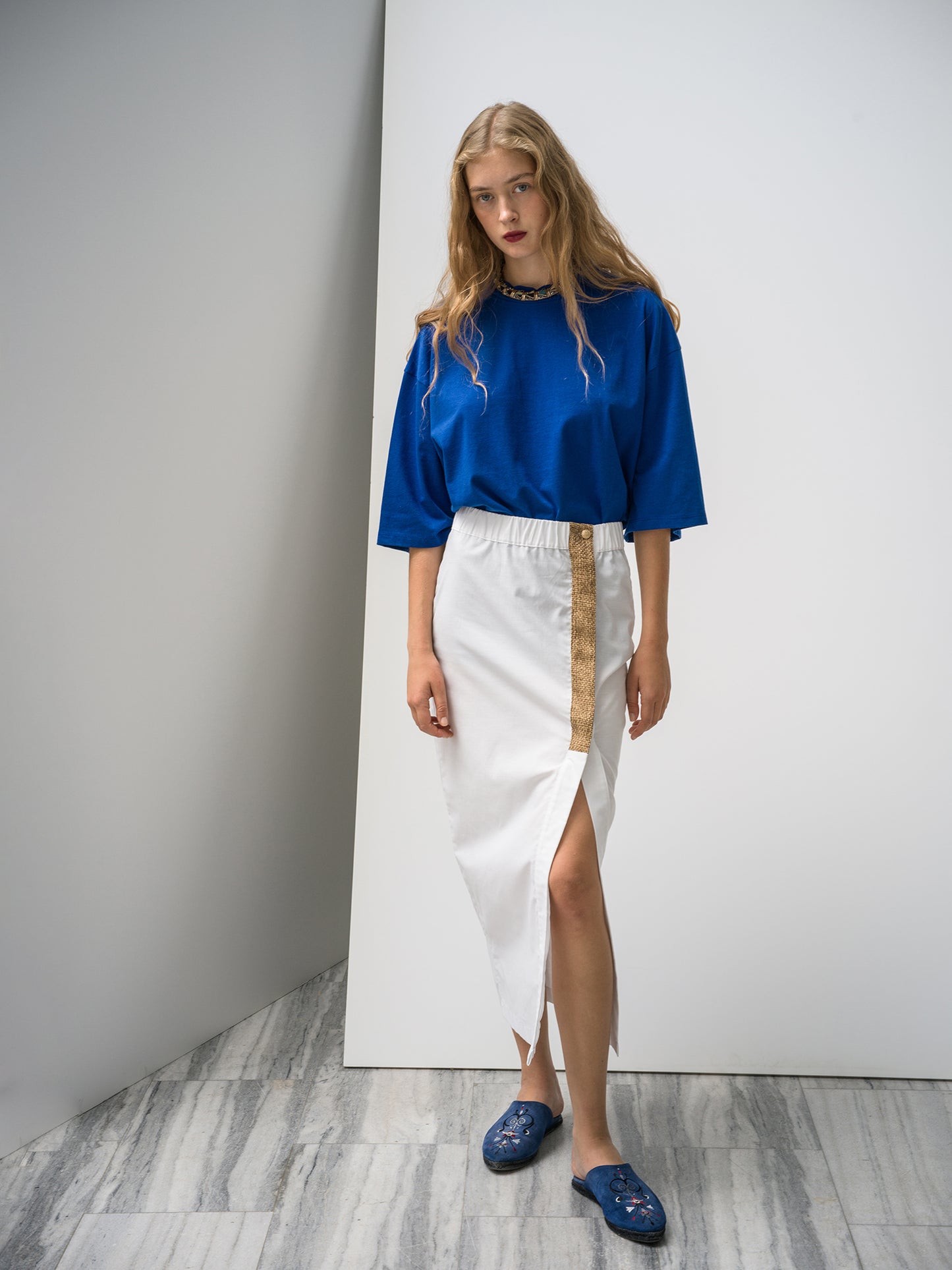 Raffia Skirt. white