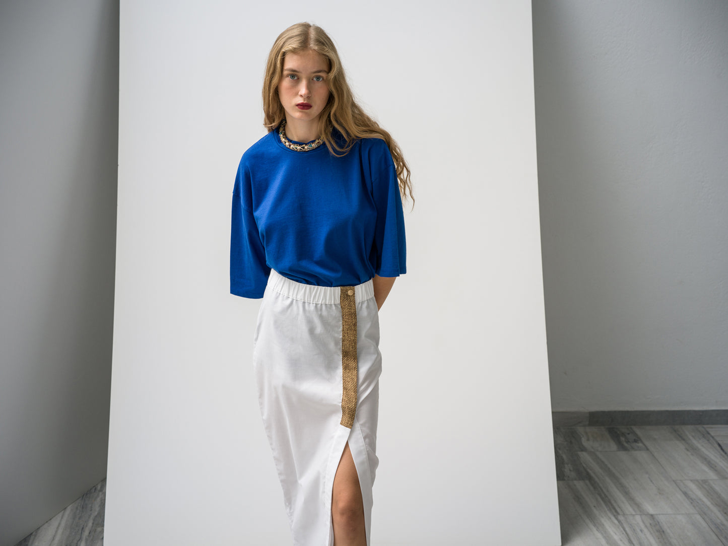 Raffia Skirt. white