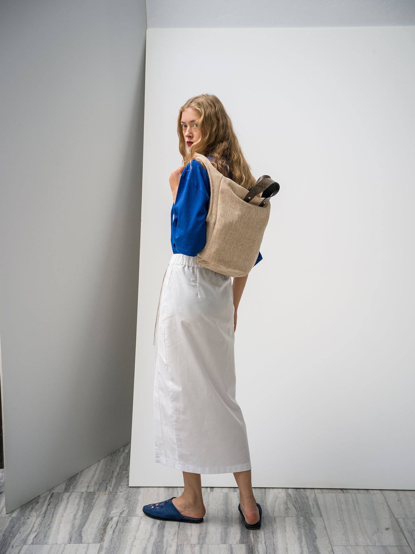 Raffia Skirt. white