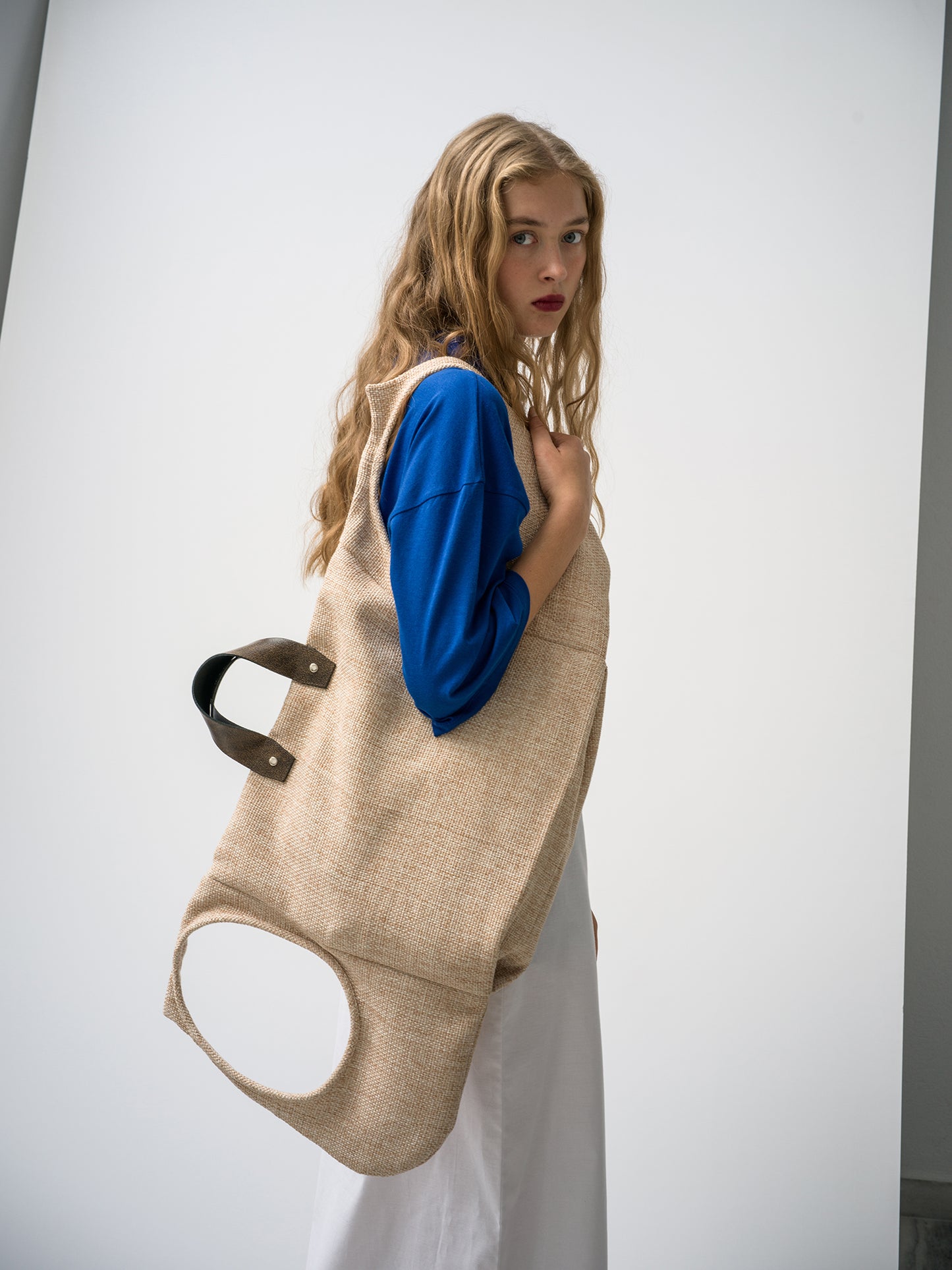 Handle It Backpack. beige raffia