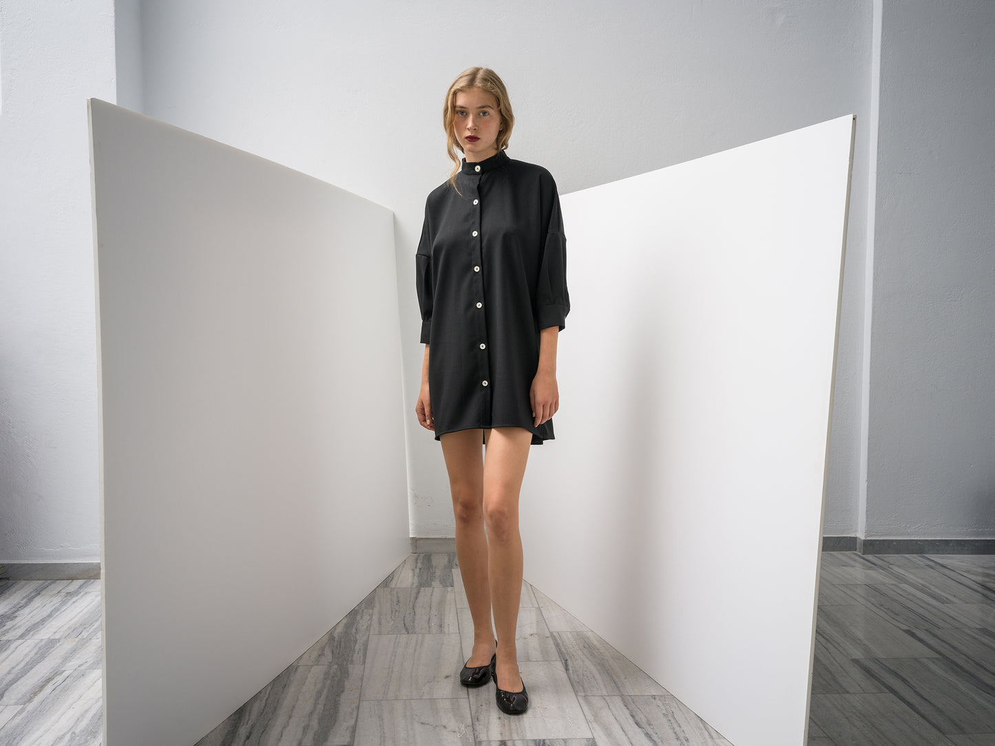 Mother of Pearl Shirt. black