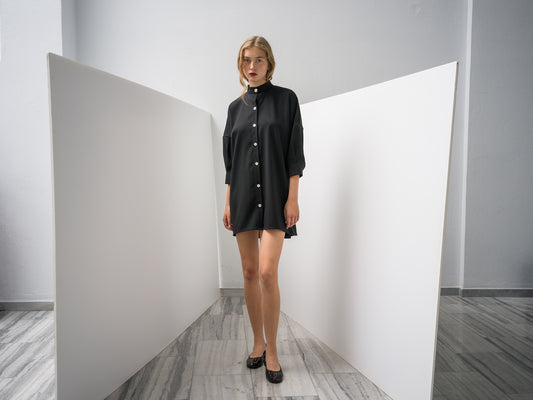 Mother of Pearl Shirt. black