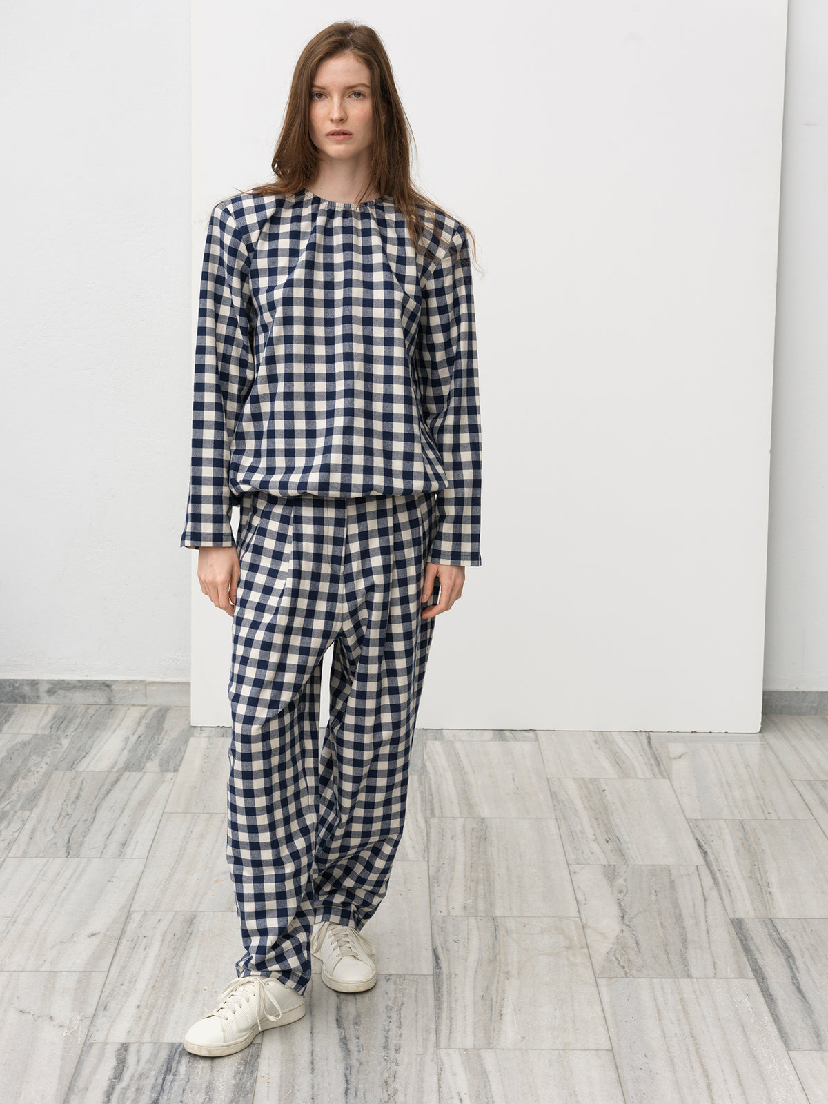 Pebble Blouse .Blue Check