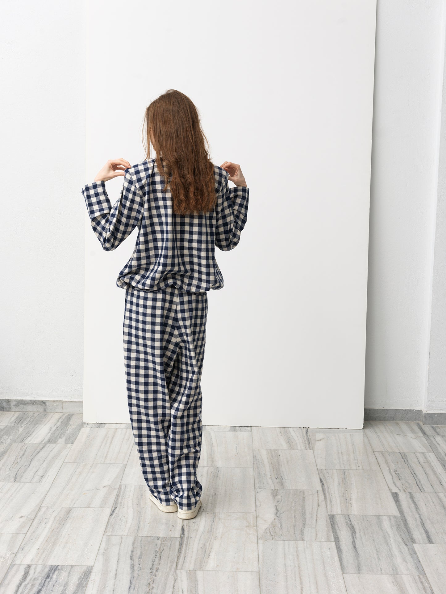 Pebble Blouse .Blue Check