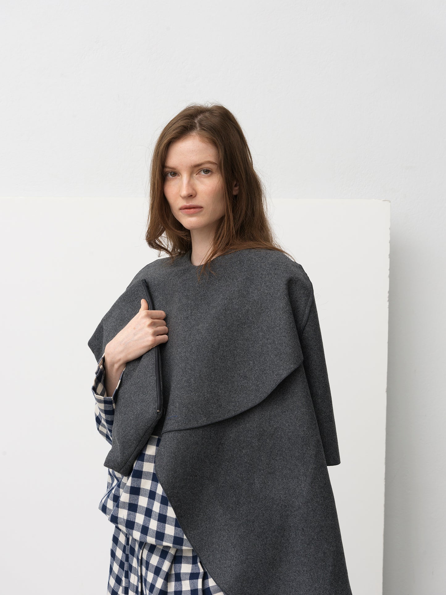 Wool Cloak .Deep Grey