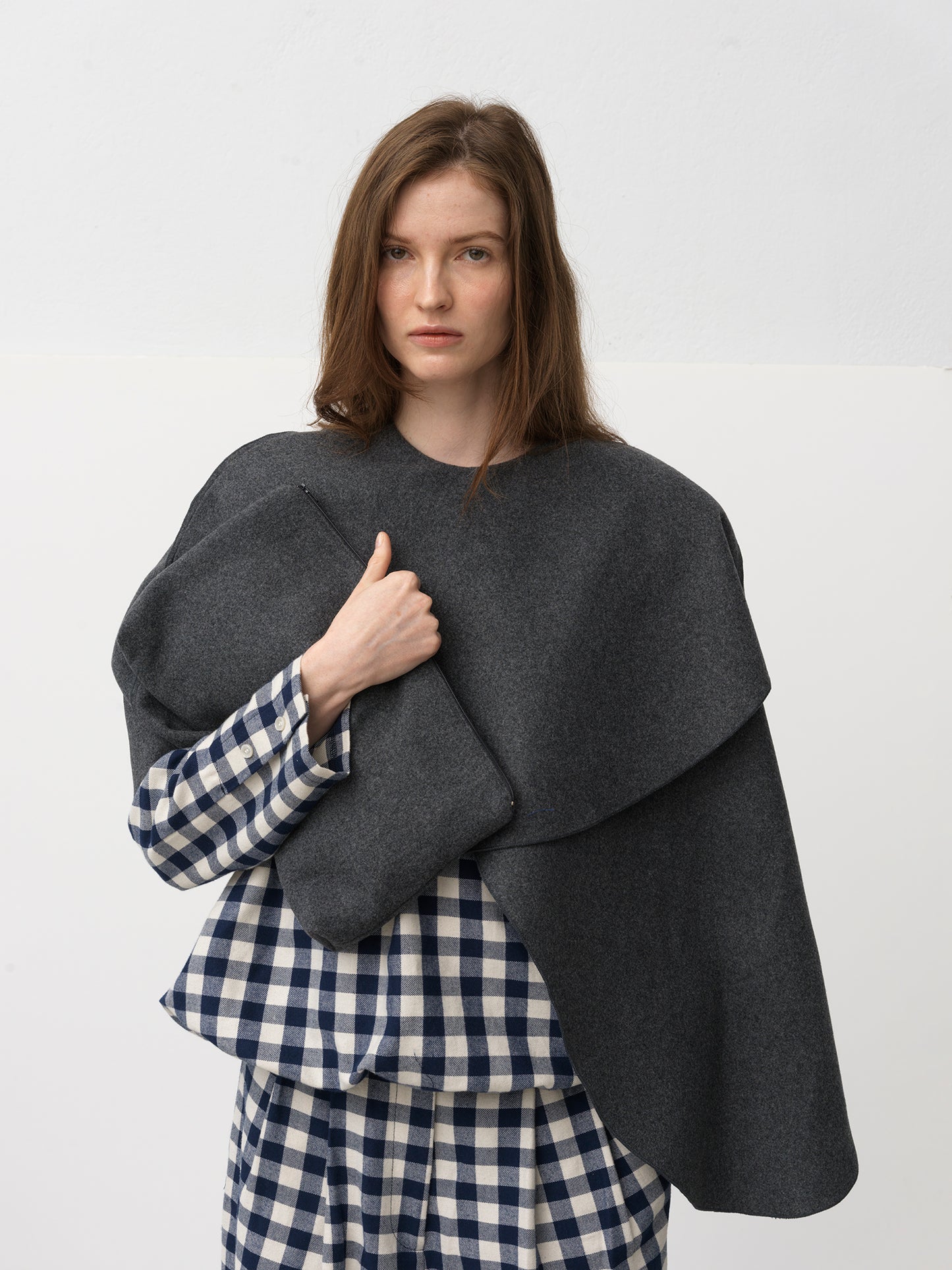 Wool Cloak .Deep Grey