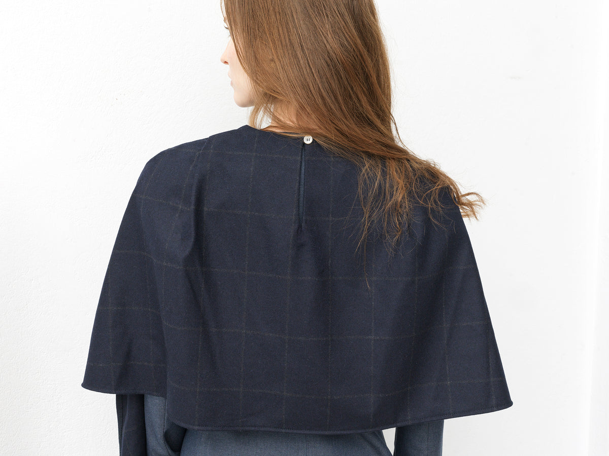 Wool Check Cloak