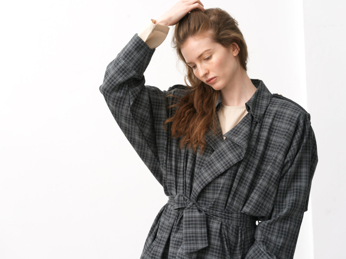 Street Gabardine .Grey Check