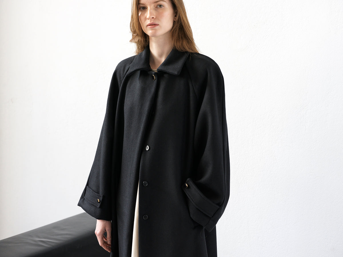 Wool Coat .Black