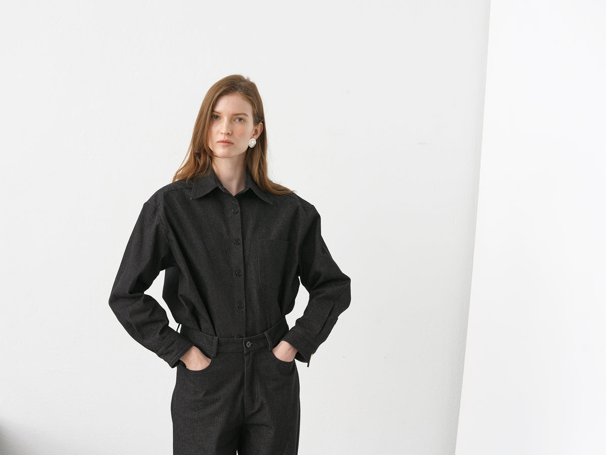 Denim Boy Shirt .Black Washed