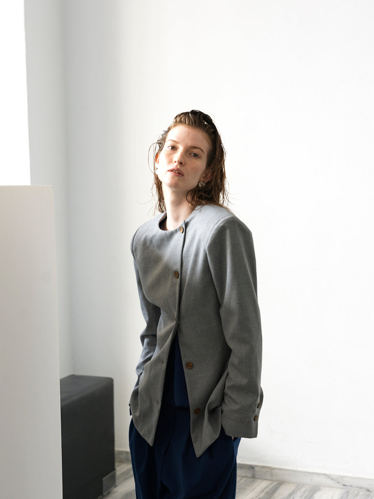 Hourglass Blazer .Grey