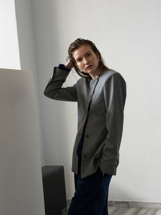 Hourglass Blazer .Grey