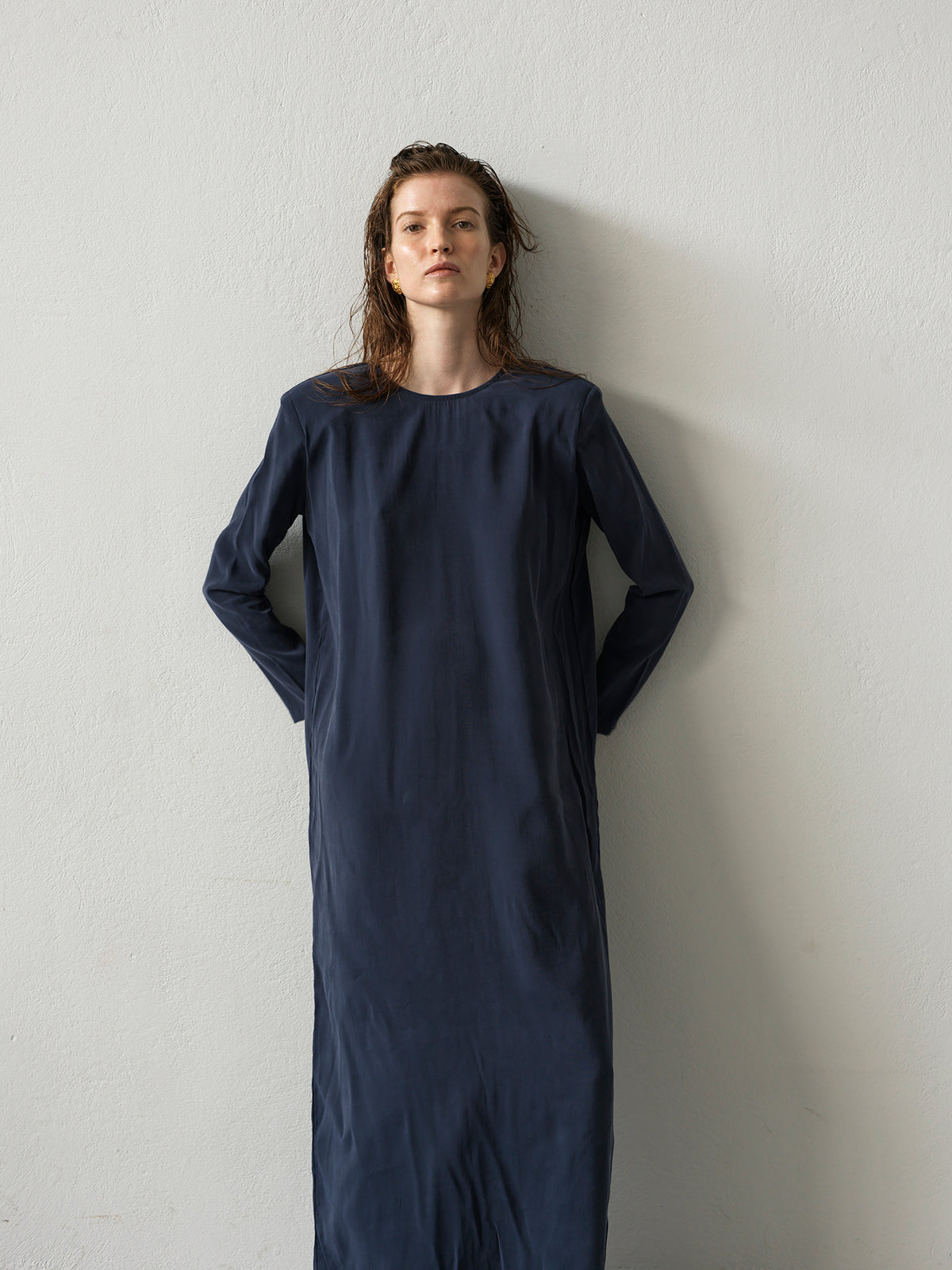 Powder Dress .Navy Blue