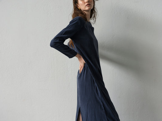 Powder Dress .Navy Blue