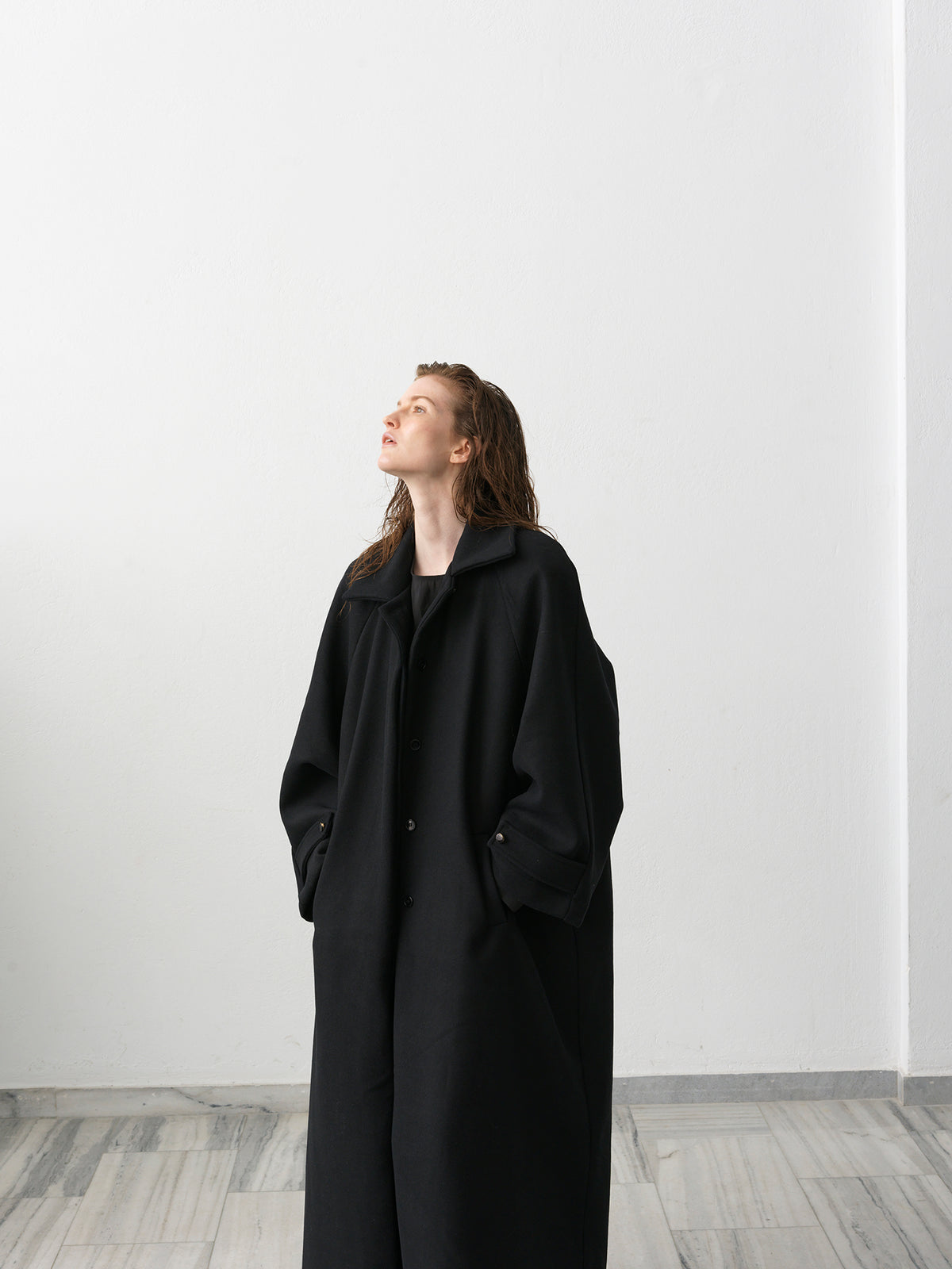 Wool Coat .Black