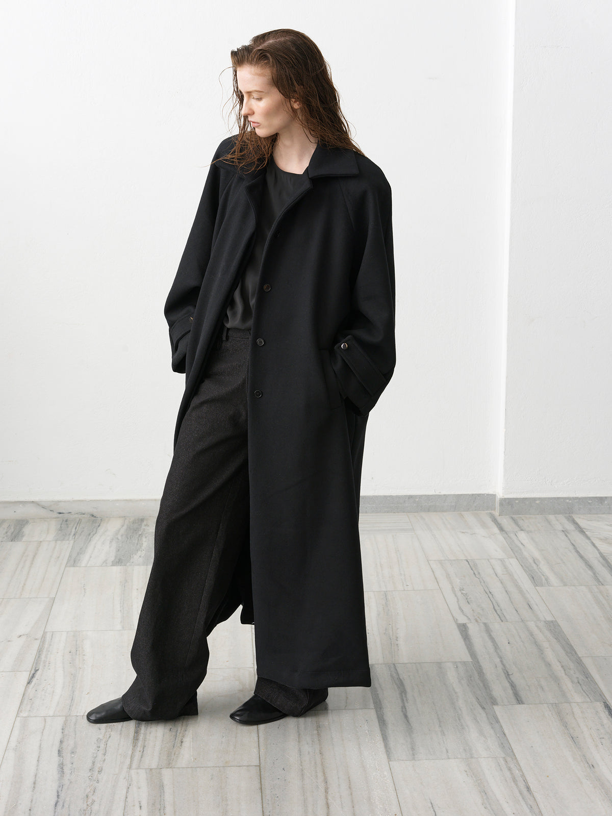 Wool Coat .Black