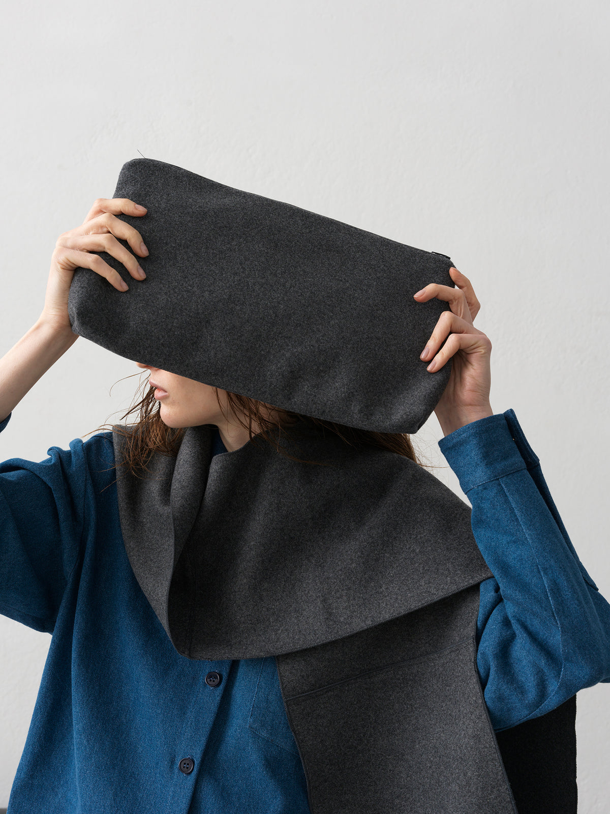 Wool Envelope .Deep Grey