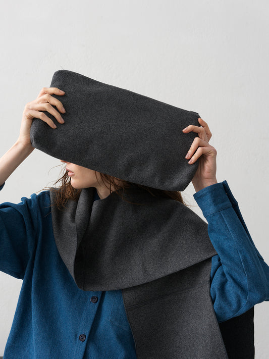 Wool Envelope .Deep Grey