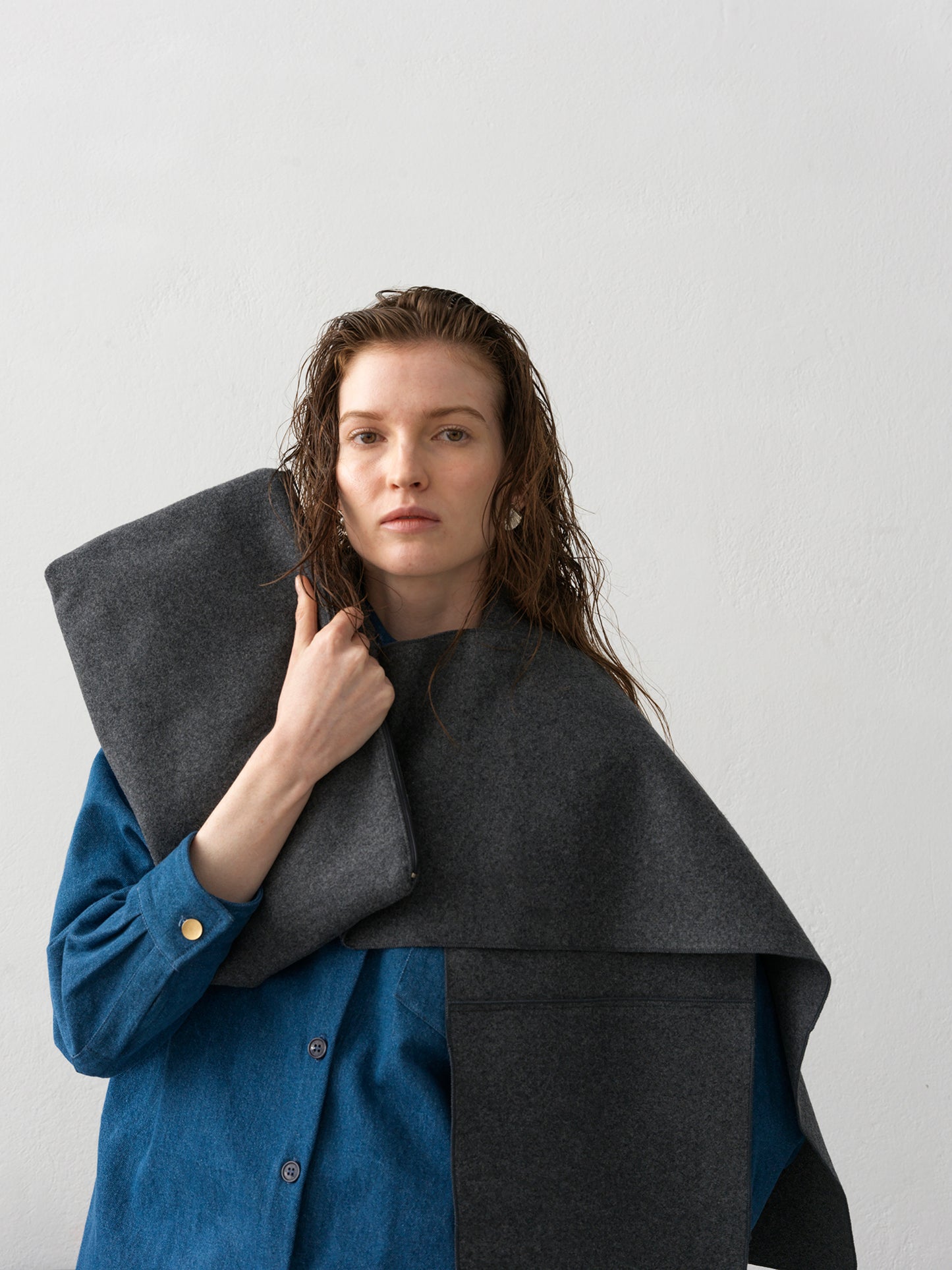 Wool Envelope .Deep Grey