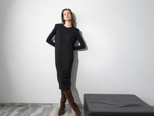 Knitted Dress .Black
