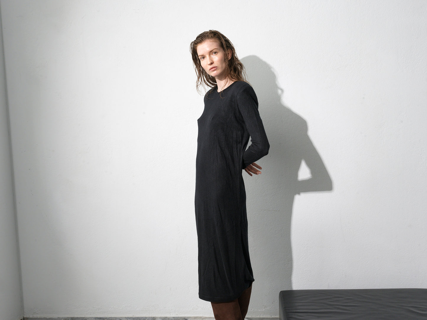 Knitted Dress .Black