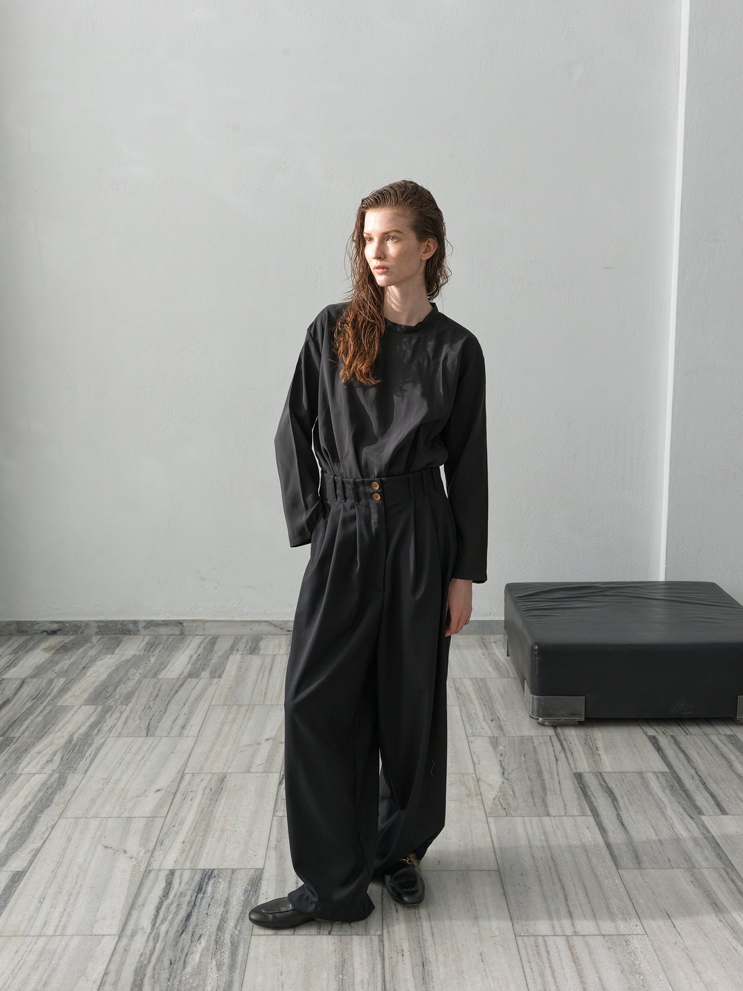Powder Blouse .Black Caviar