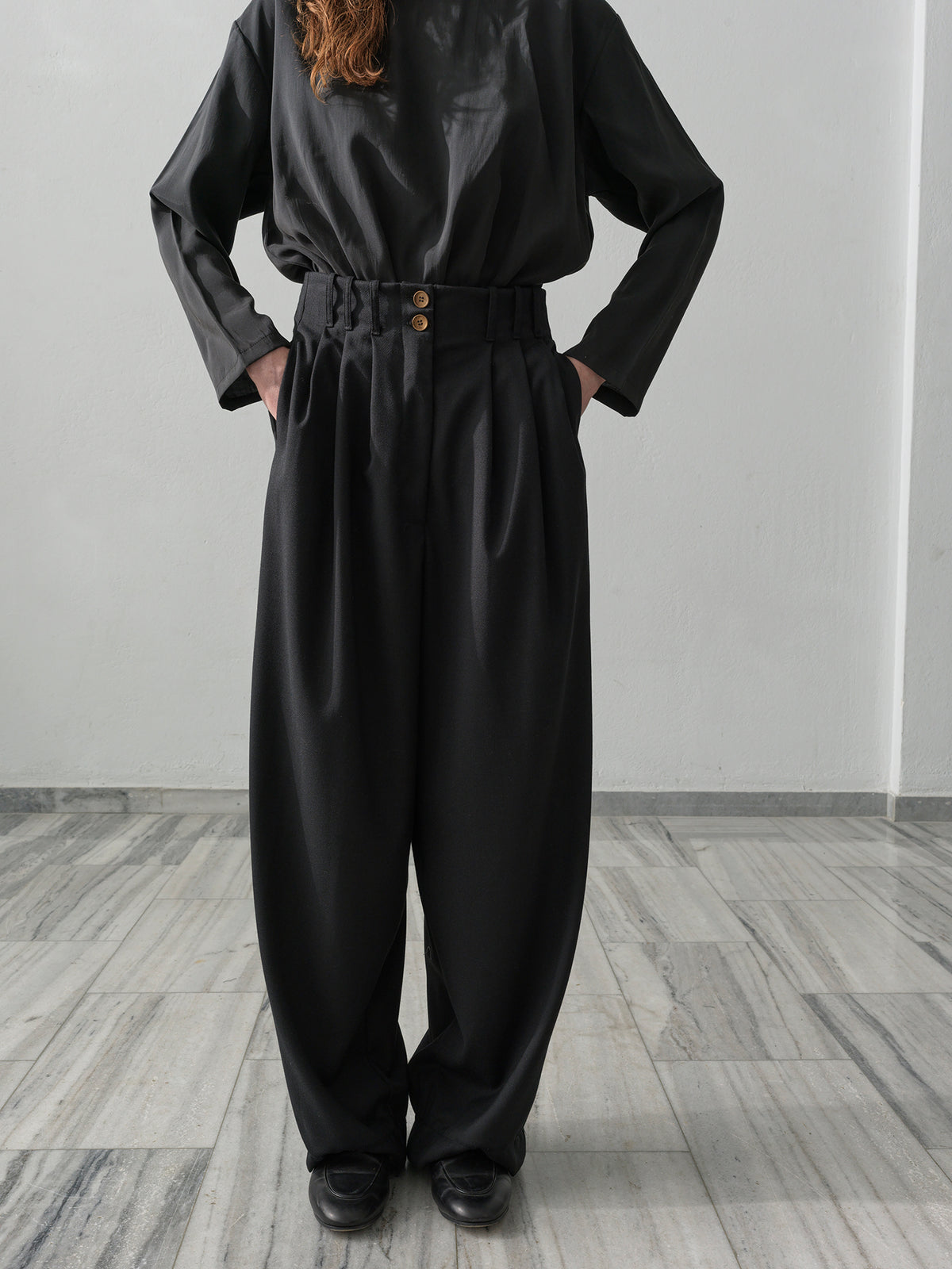 Powder Blouse .Black Caviar