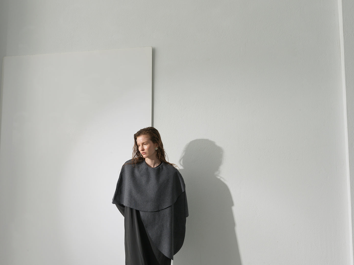 Wool Cloak .Deep Grey