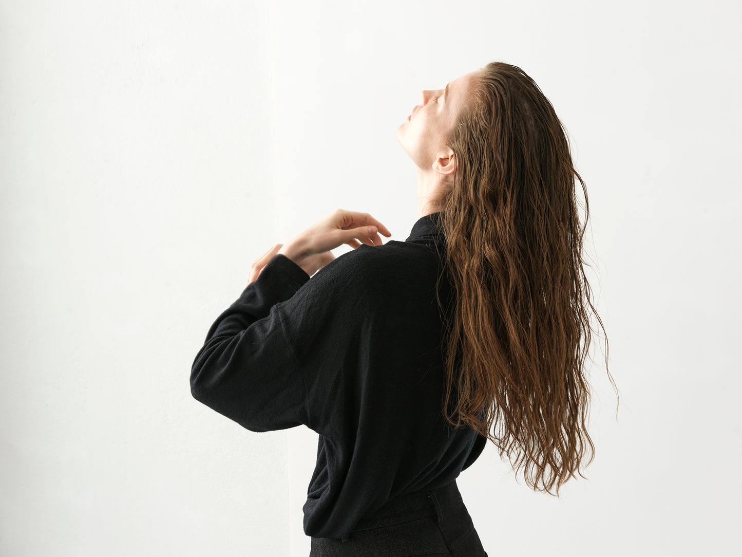 Loose Boy Blouse .Black