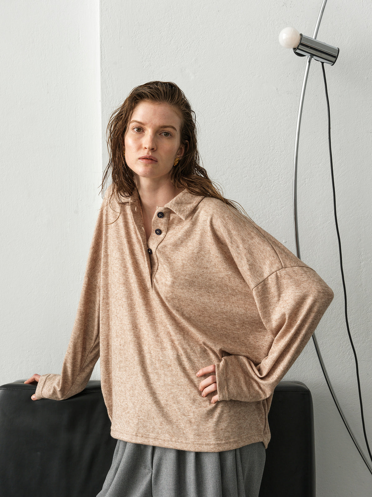Loose Boy Blouse .Dark Salmon